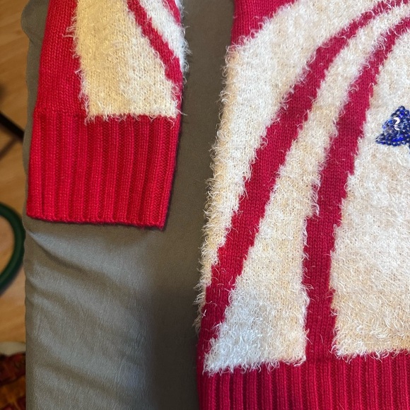 32 Degrees Red and White Crew Neck Sweater with Festive Design Christmas - Picture 3 of 8